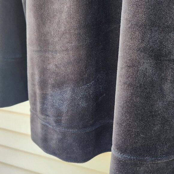 Time & Tru Plus Black Velour Lounge Top Sweatshirt Raglan Sleeves Solid Comfy - Picture 10 of 14